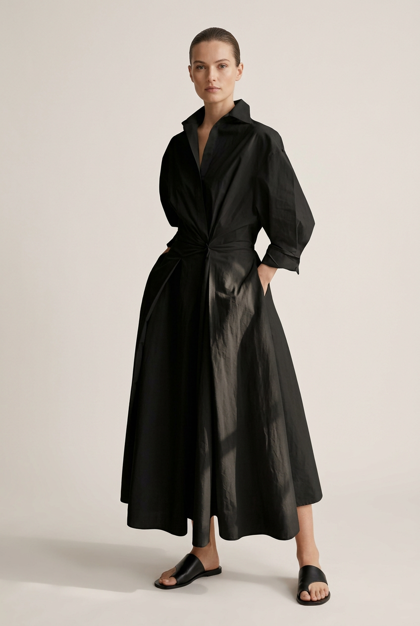 Robe Joséphine noir, vue de face