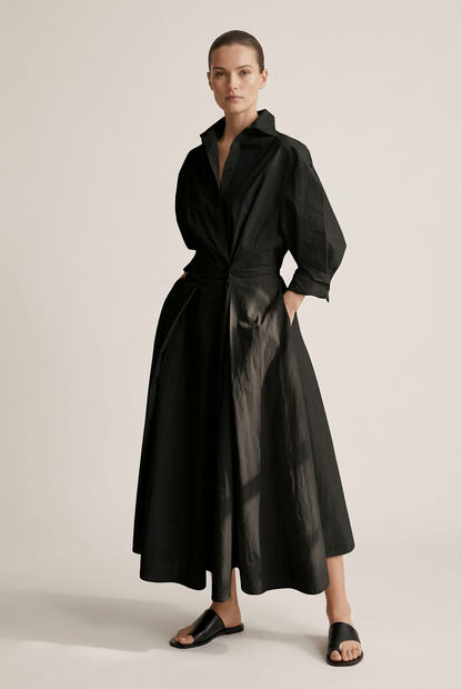 Robe Joséphine noir, vue de face