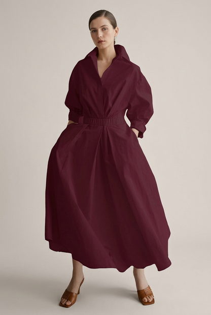Robe Joséphine bordeaux, vue de face