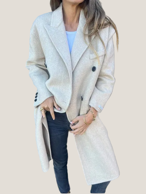 Manteau Victoire crème porté ouvert