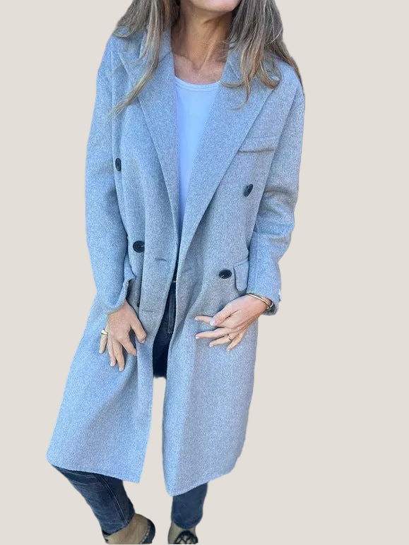 Manteau Victoire gris bleuté, vue de face