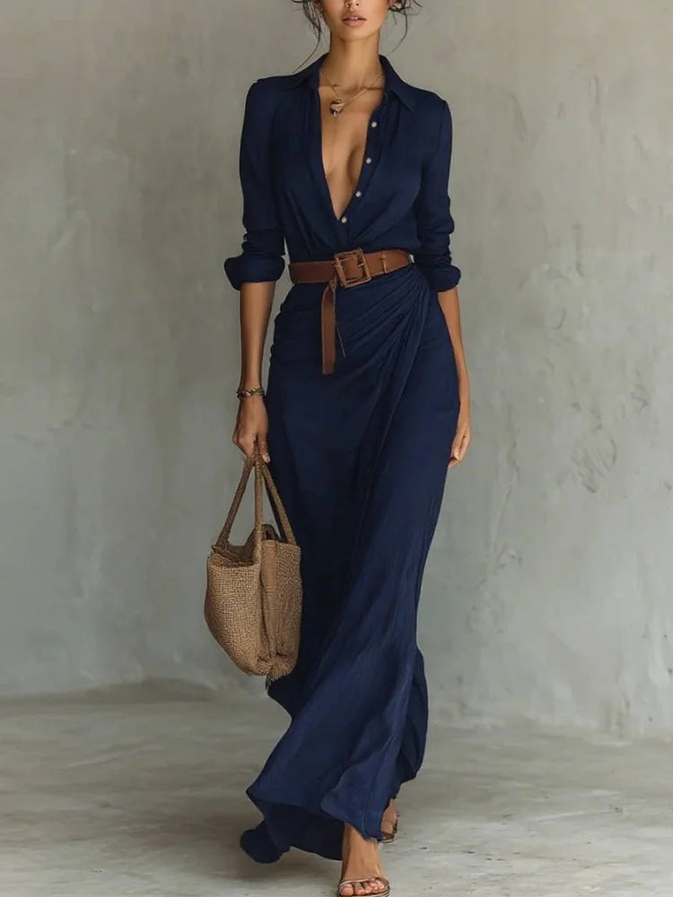 Robe chemise Inès marine