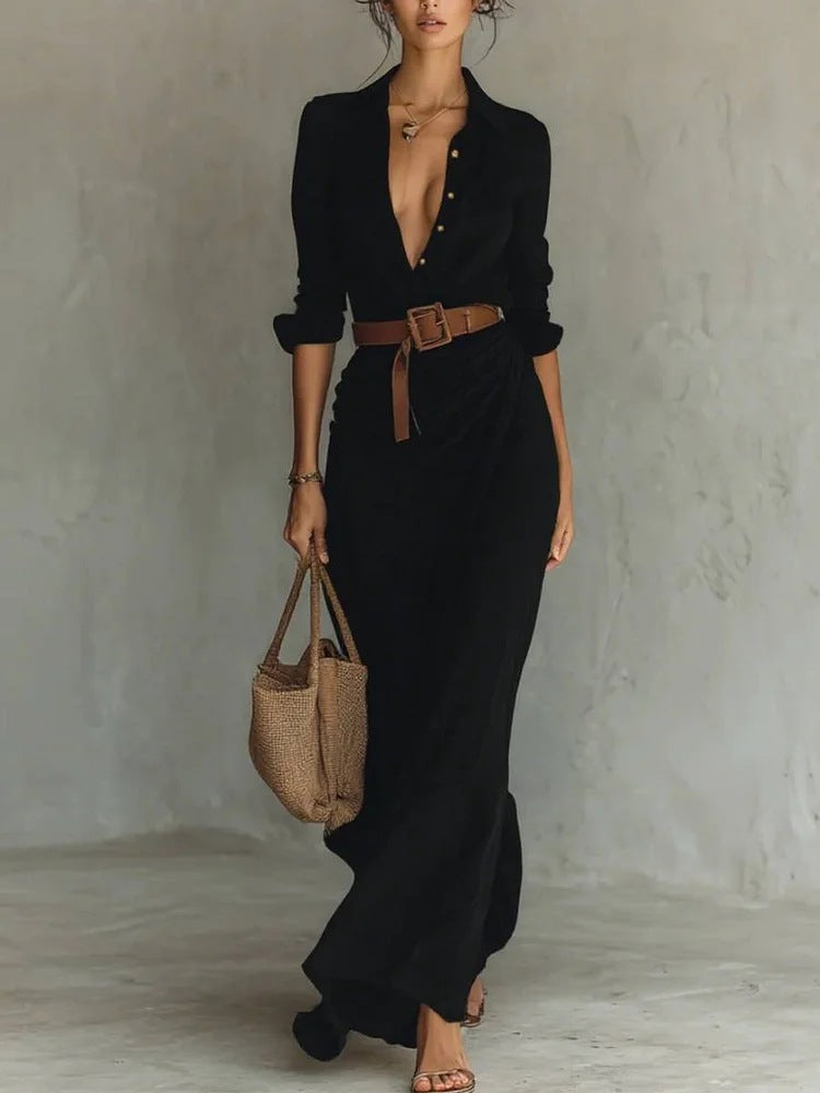 Robe chemise Inès noir